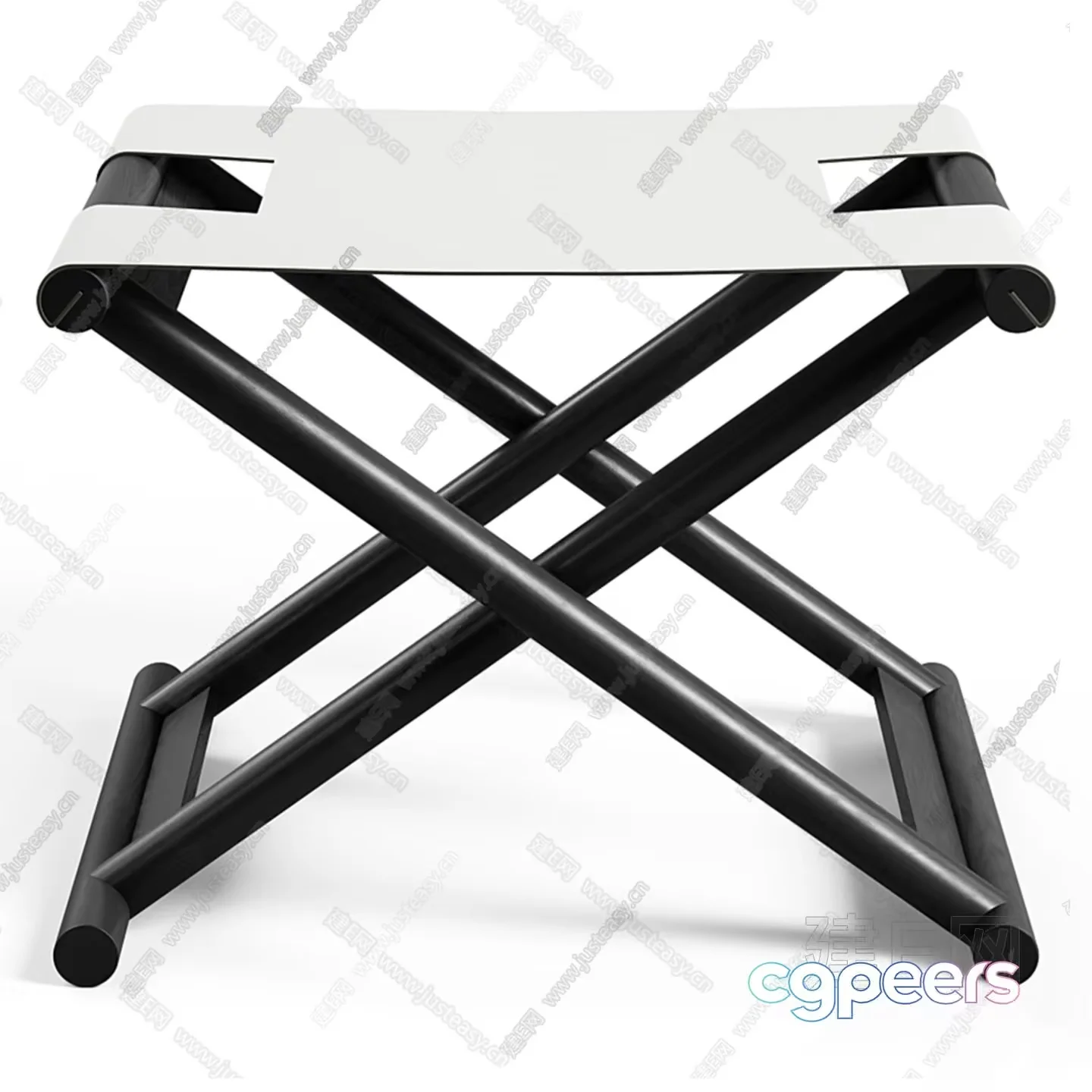 Black Metal Folding Chair 3D Model – 4293 – VRAY Render