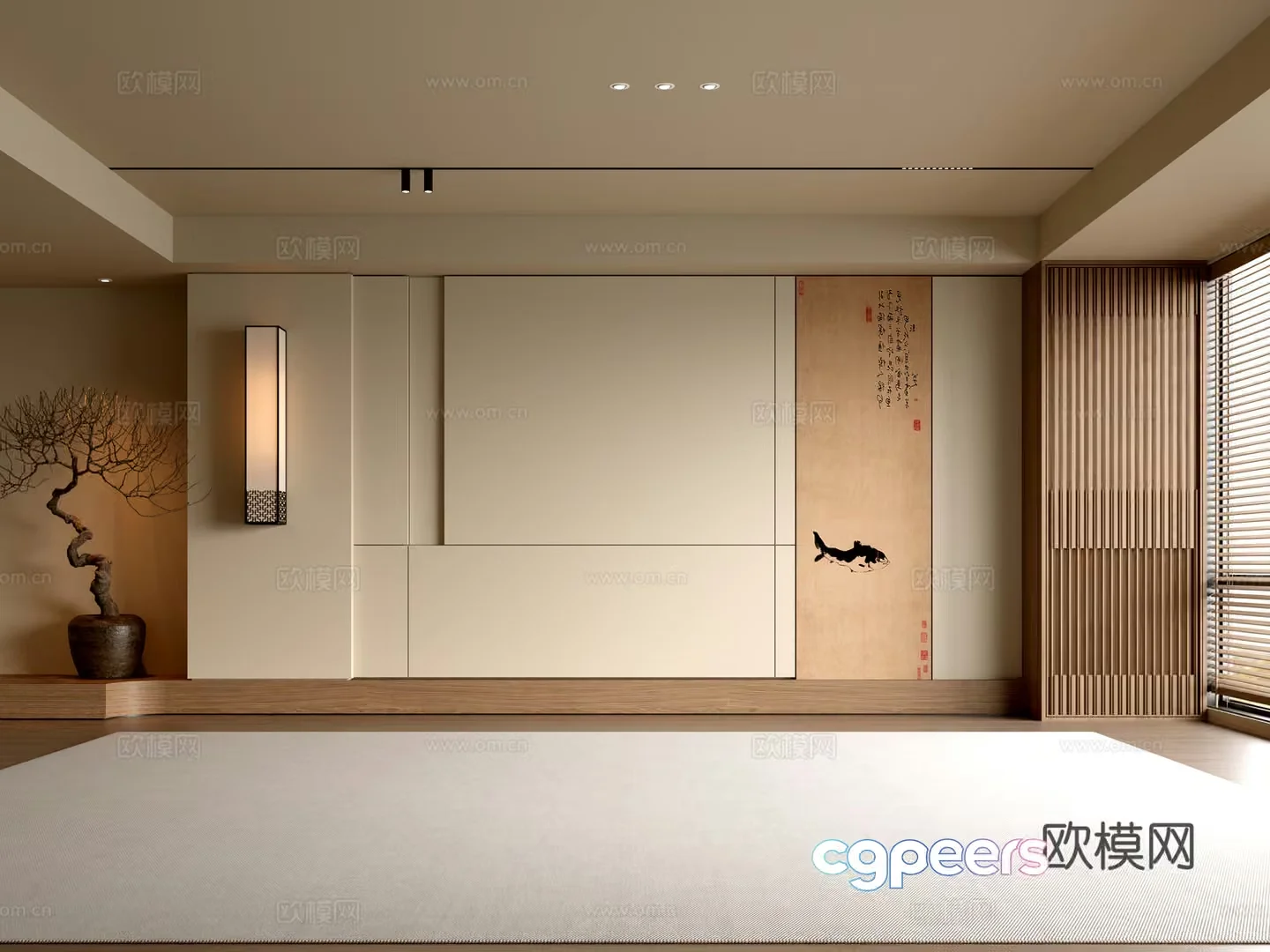 Modern Japanese Interior 3D Model – 13615 – VRAY Render