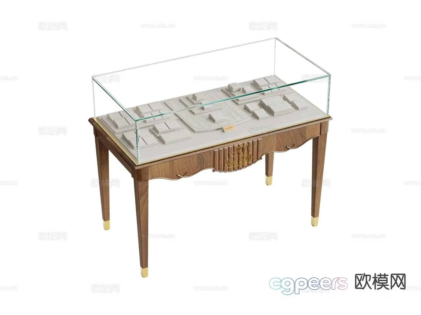 Medieval fashion jewelry display cabinet 3d model