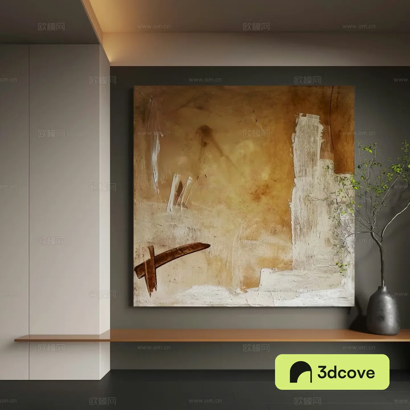 Modern abstract hanging paintings Modern Wasabi decorative paintings Modern light luxury hanging paintings Modern Italian 3D model