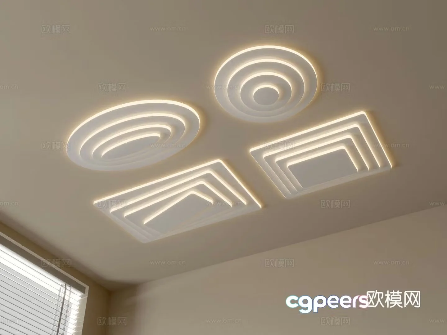 Geometric ceiling lamp bedroom lamp artistic lamp fashionable living room lamp 3D model