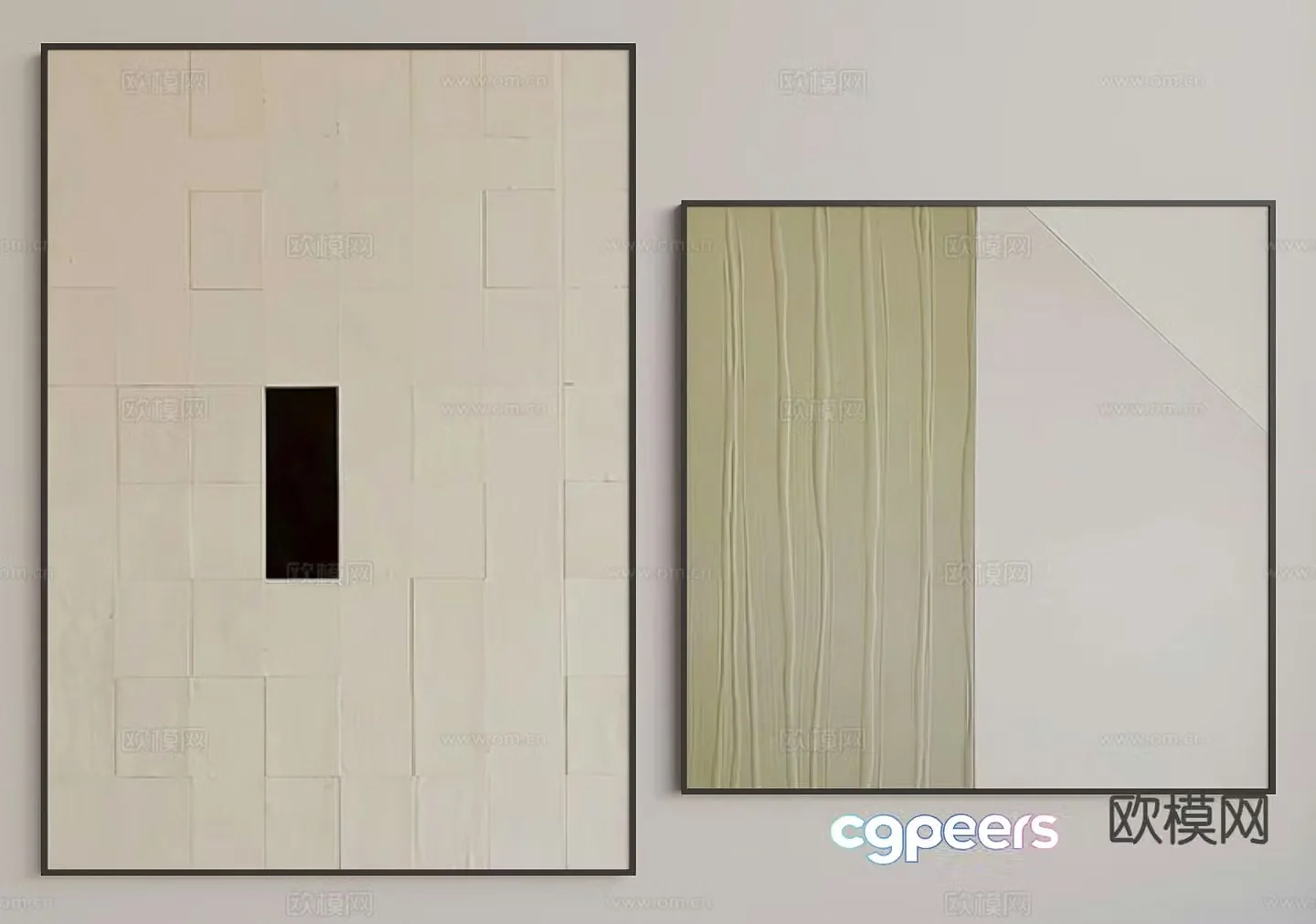 Modern hanging painting simple hanging painting abstract painting 3D model