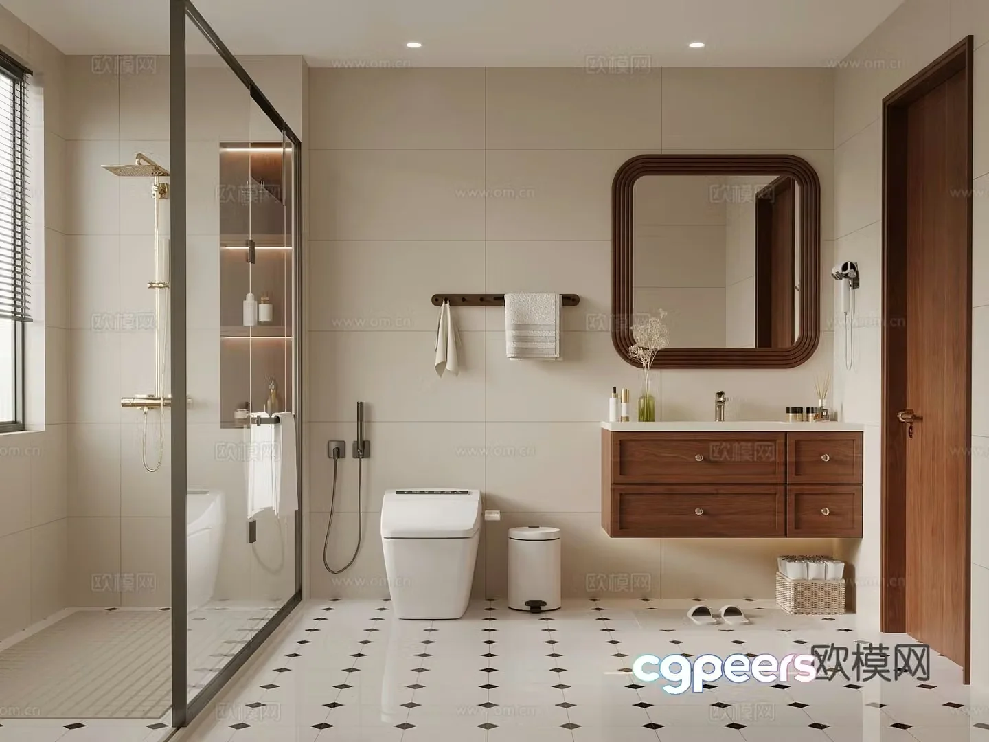 Medieval style bathroom bathroom 3d model