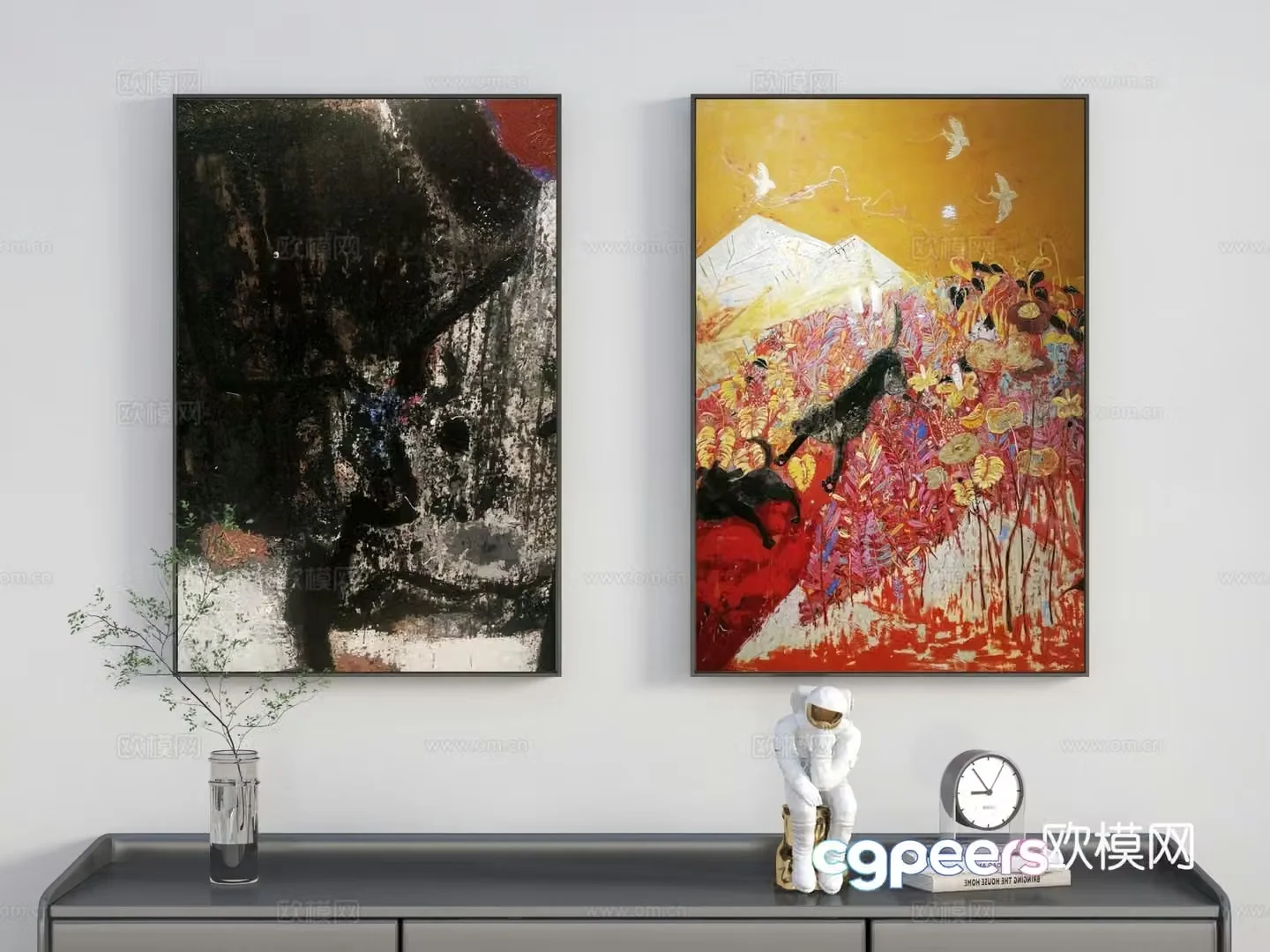 Modern decorative hanging painting 3d model