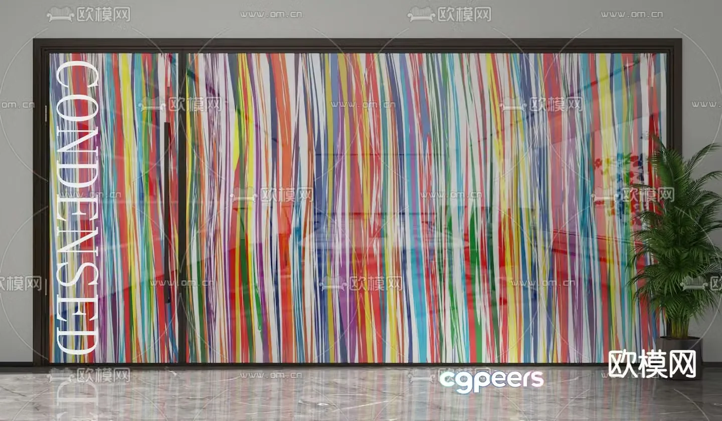 Office door Glass partition High partition 3d model
