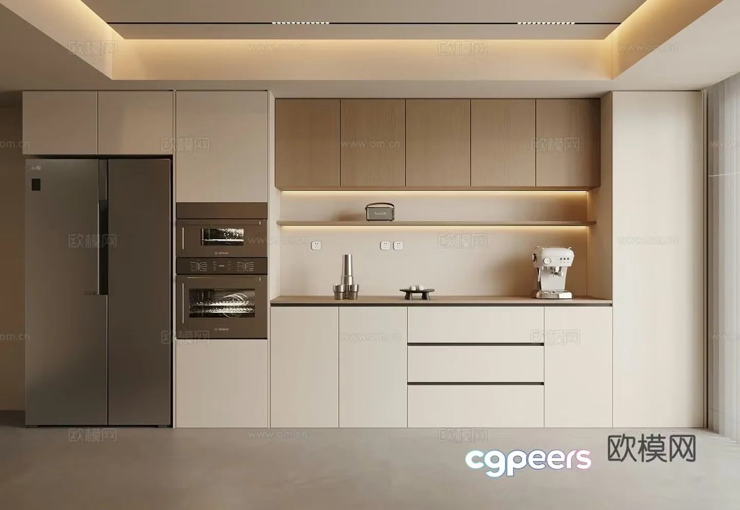 Creamy Wind Meal Cabinet 3D Model
