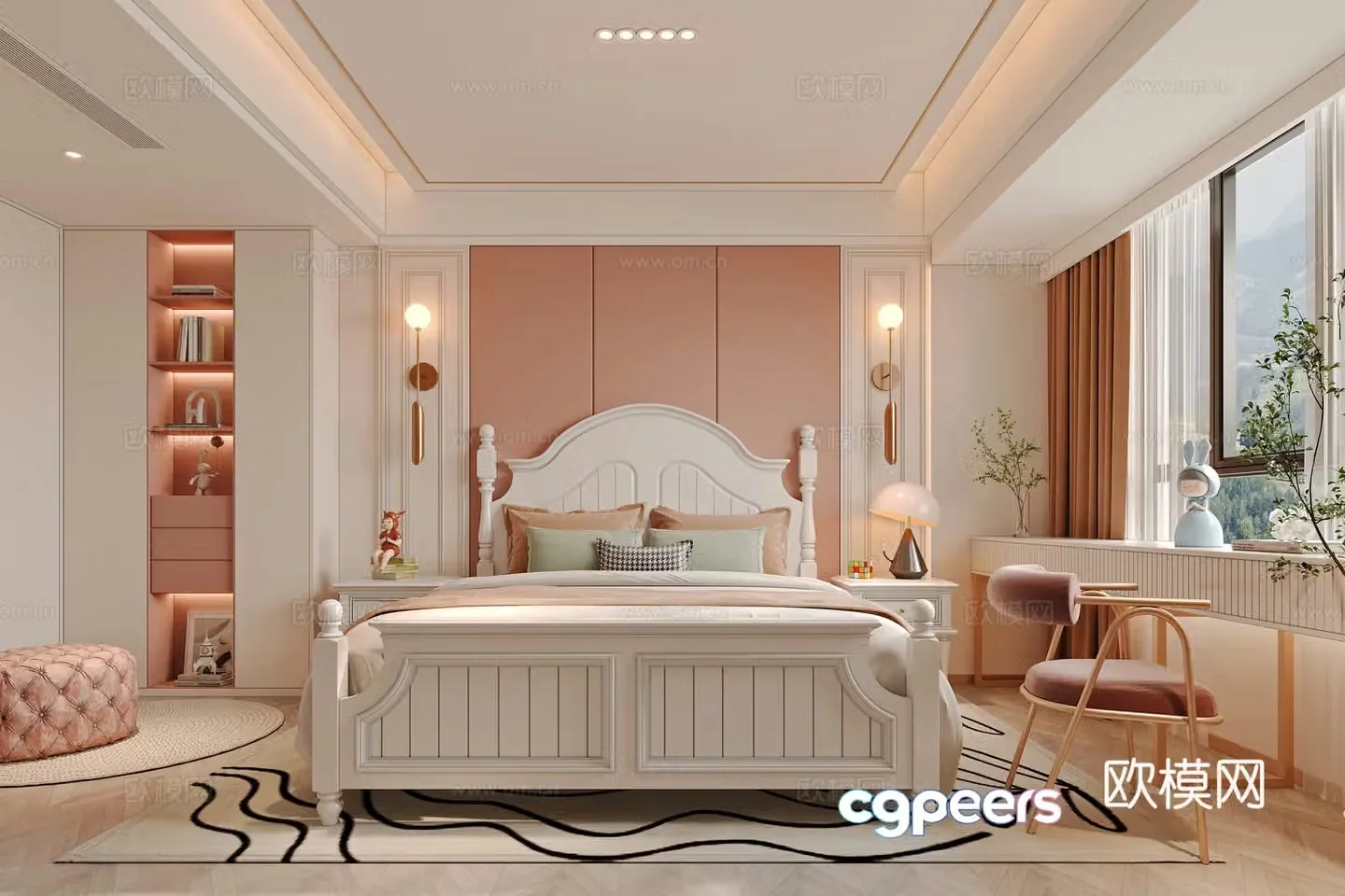 American bedroom 3d model