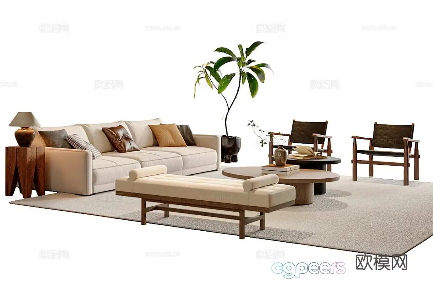New Chinese style combination sofa 3D model