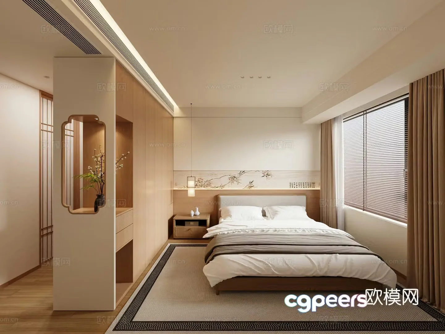 New Chinese style bedroom Song’s bedroom Master bedroom Song’s wardrobe 3D model