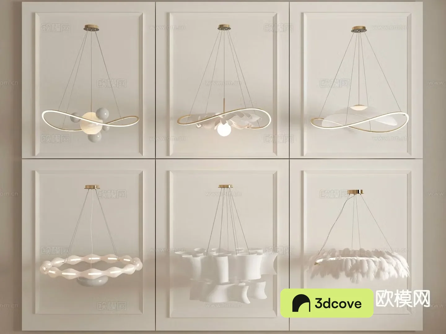 Cream style chandelier feather lamp
