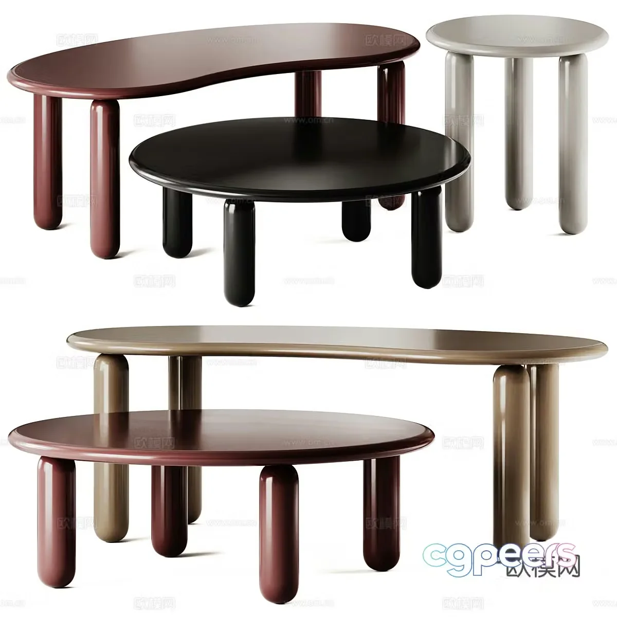 Modern Italian Kartell Undique Mas Coffee Table 3D Model