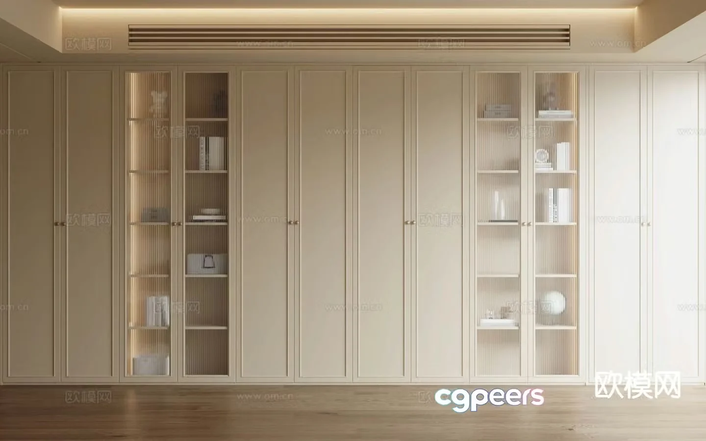 French bookcase display cabinet 3d model
