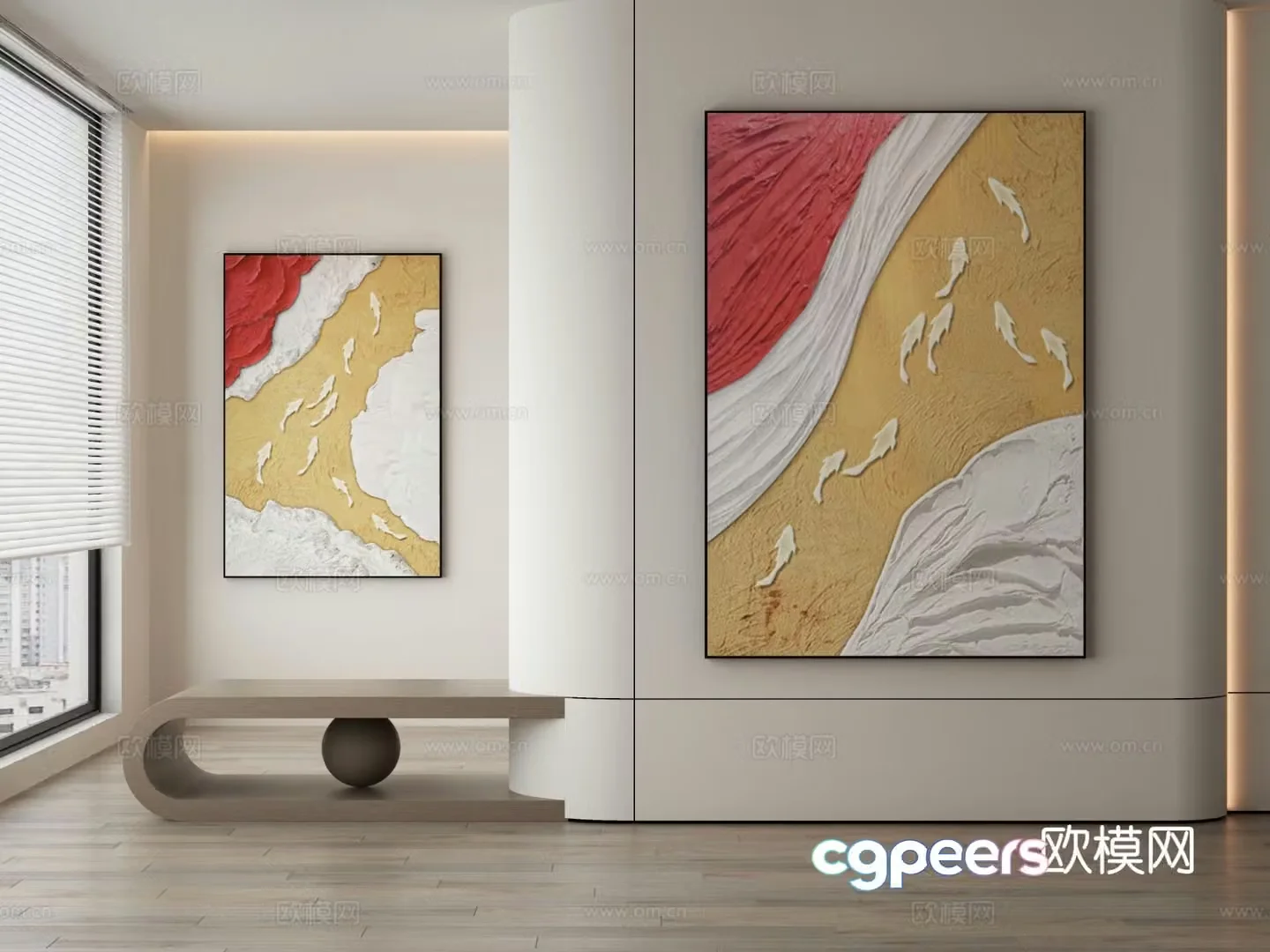 Decorative painting texture painting hanging painting 3d model