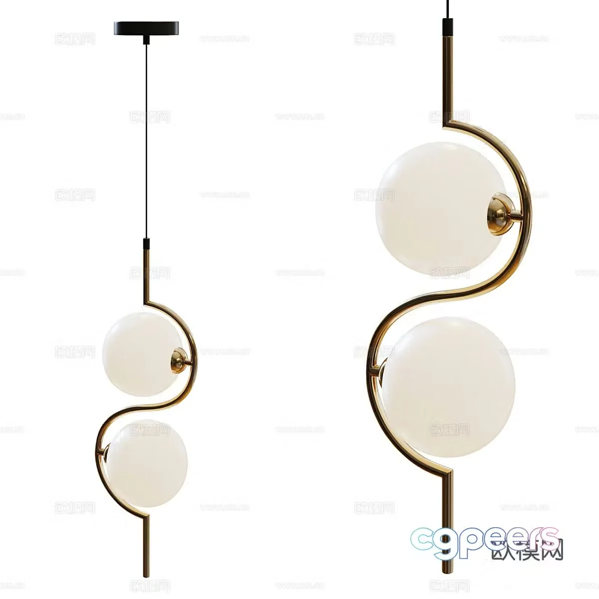 Modern Italian light luxury decorative chandelier 3d model