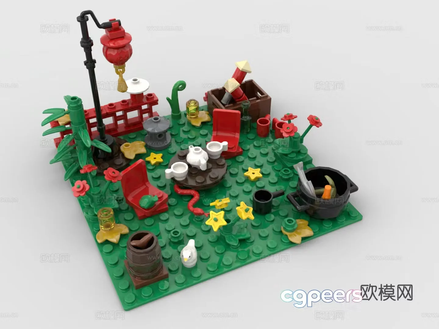 LEGO park building block toy 3d model