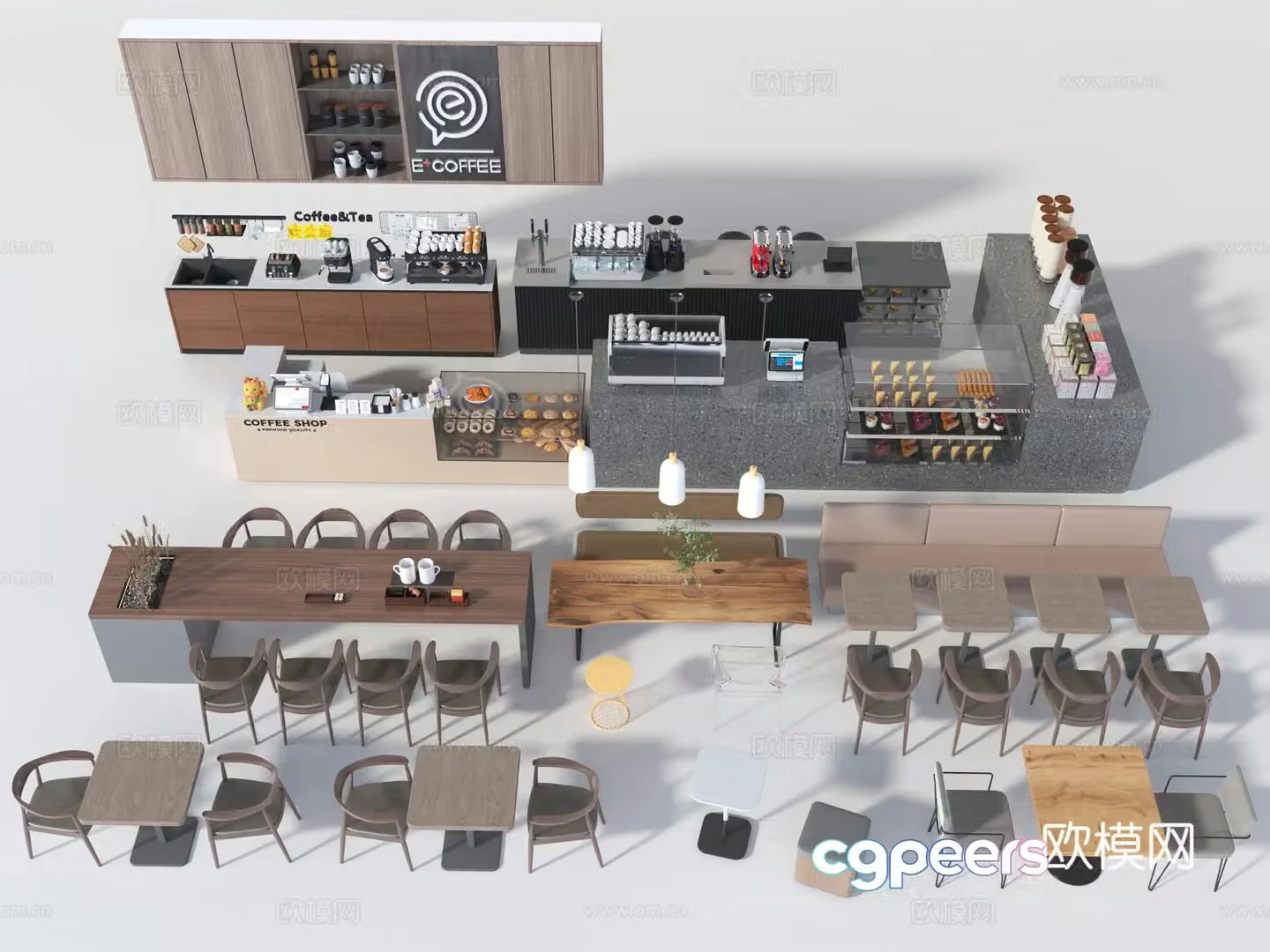 Coffee shop material 3D model
