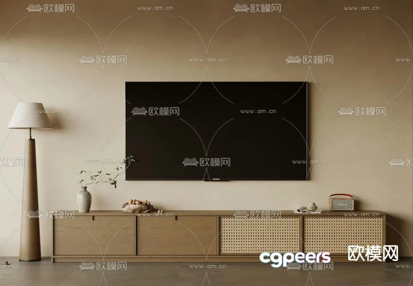 Wabi-sabi TV cabinet 3d model
