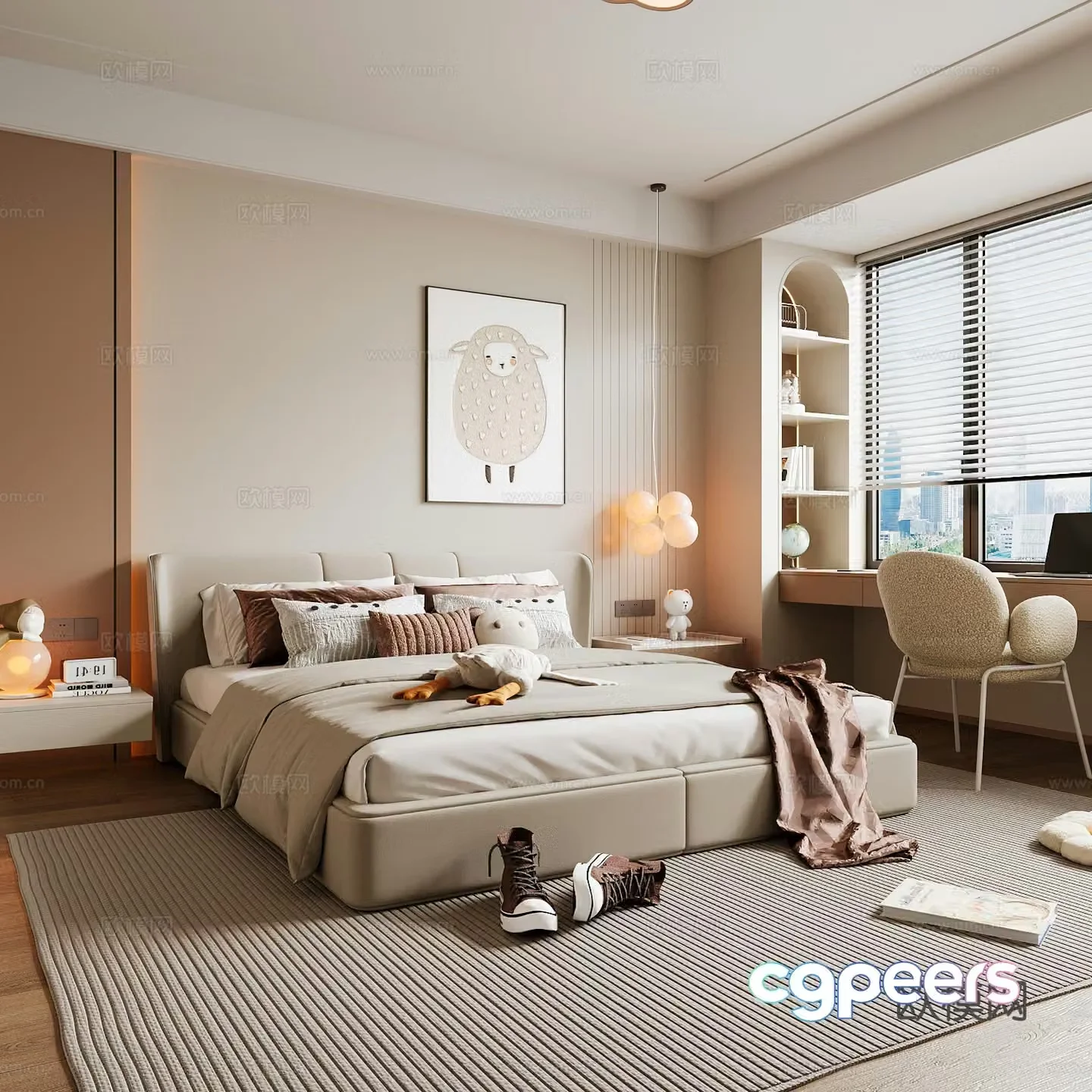 Modern children’s room girl’s room 3d model