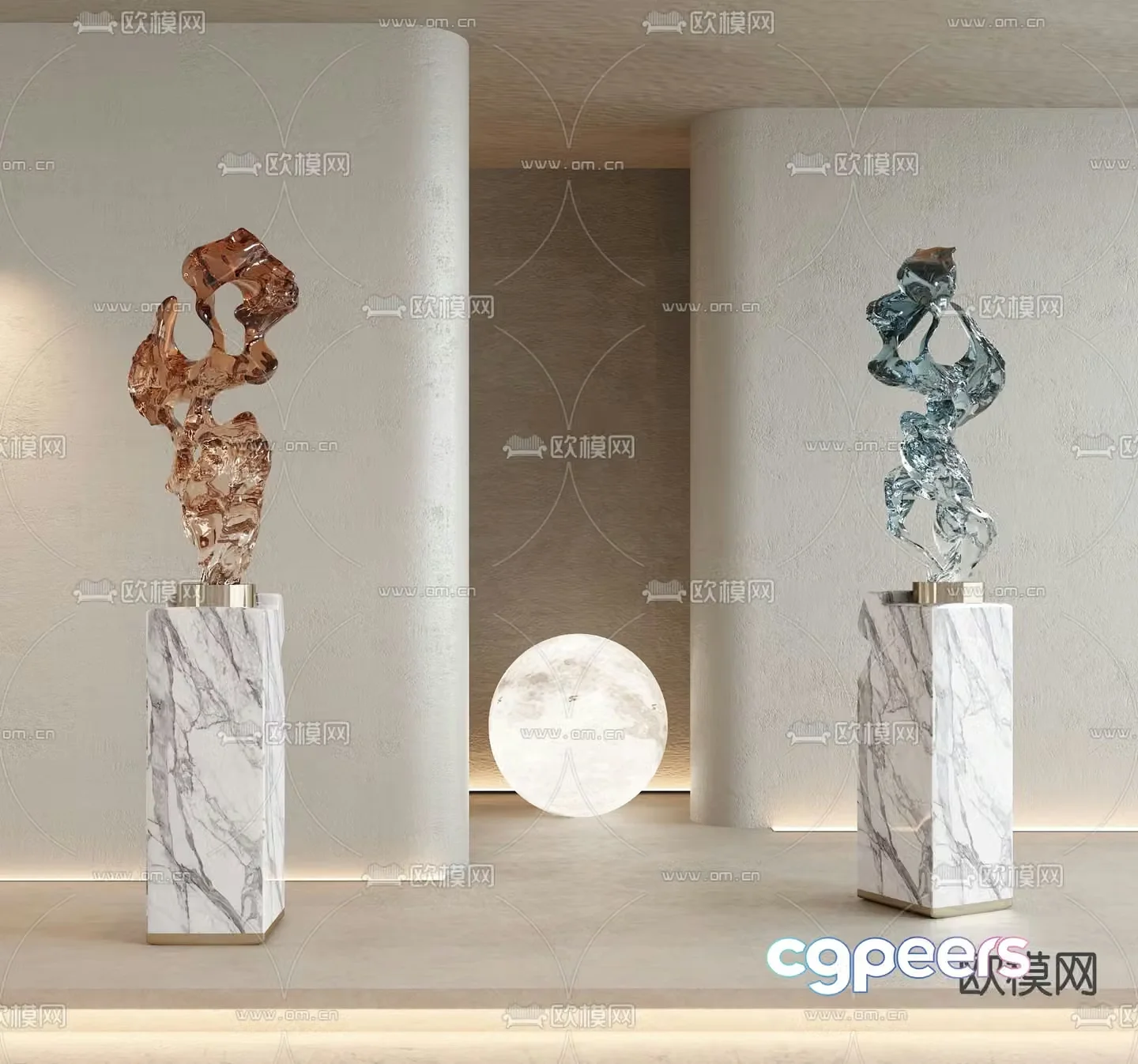 Crystal sculpture Art ornament 3D model
