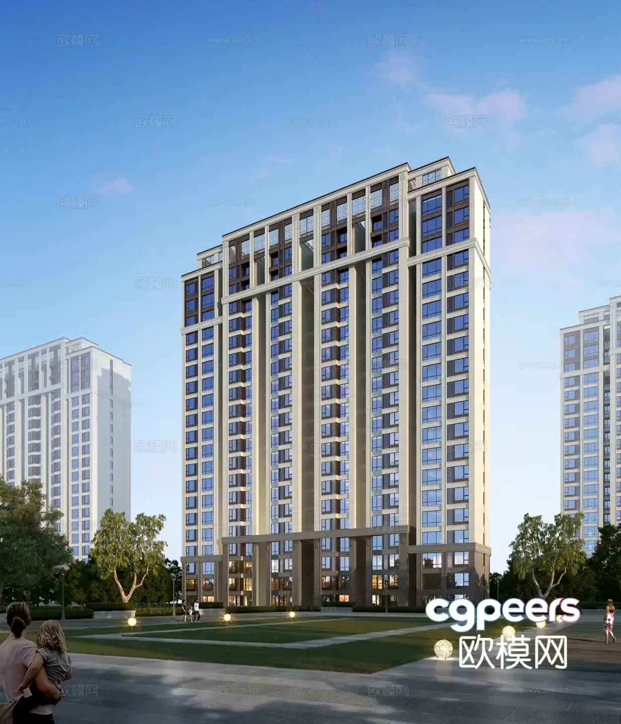 3D model of high -rise residential buildings 3D model