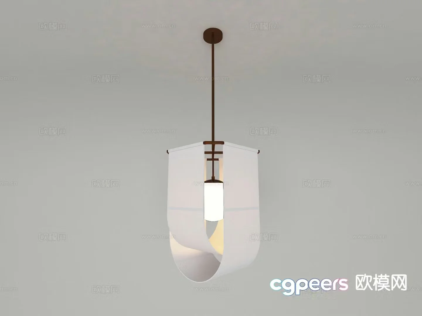 Wabi-sabi style chandelier 3d model