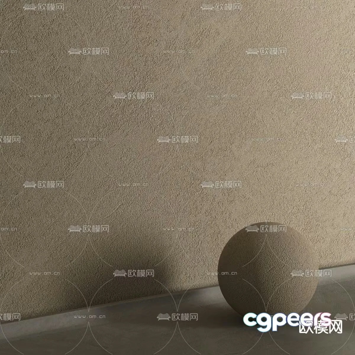 Shabby microcement paint wall texture paint 3d model