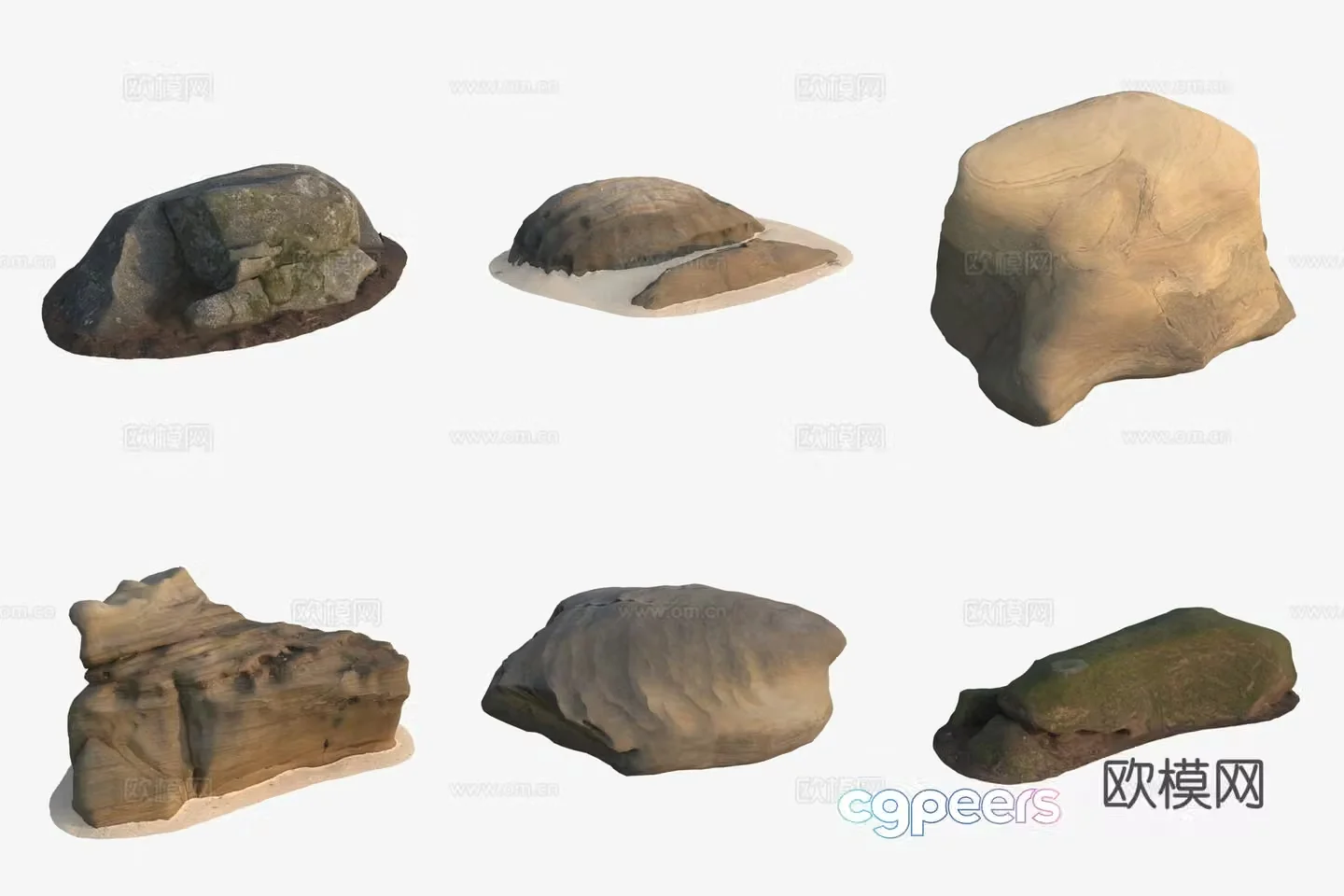 Big rocks by the sea 3d model