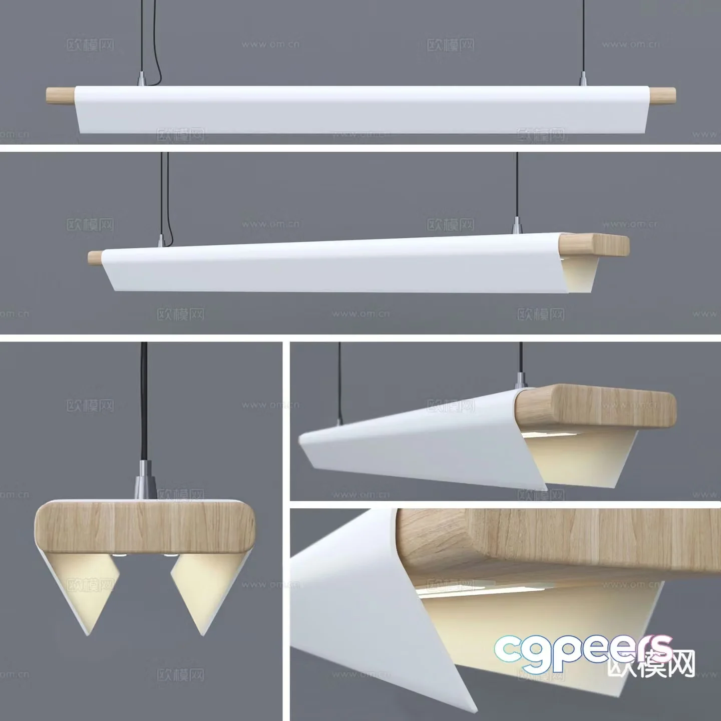 Nordic linear chandelier 3d model
