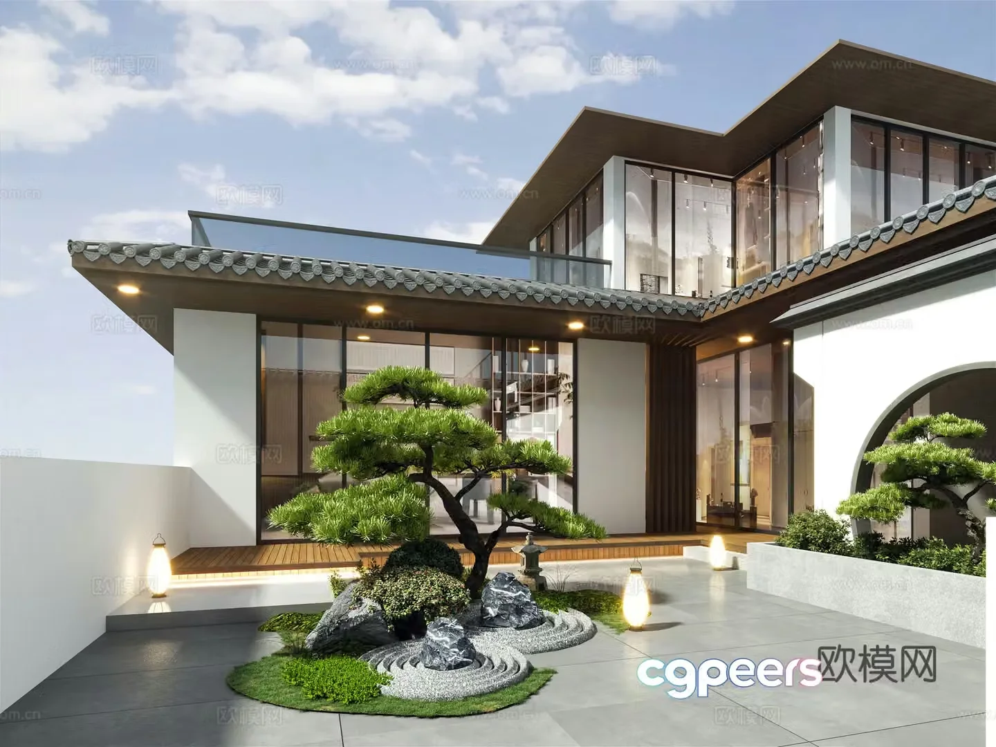 Garden Landscape Balcony Garden Landscape Pine Garden Landscape Roof Garden 3D Model