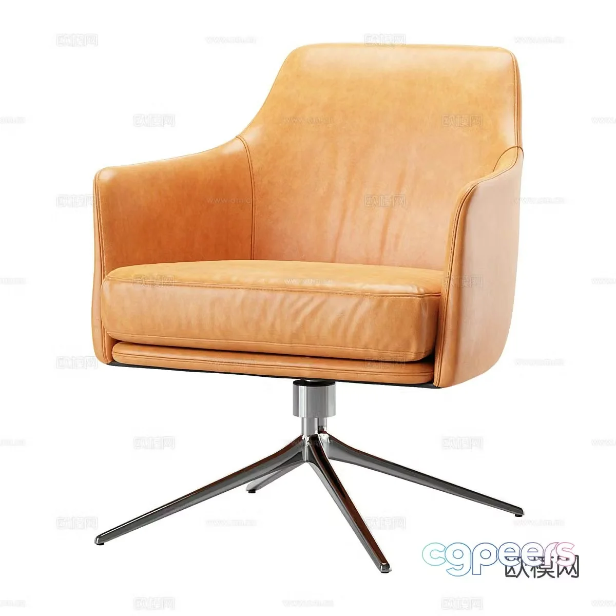 Single sofa leather sofa 3d model