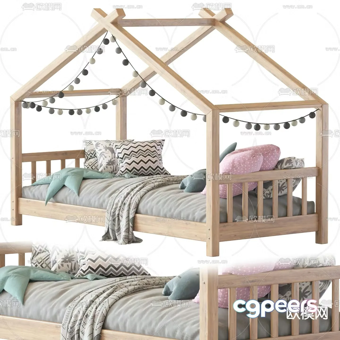 Modern children’s bed 3d model