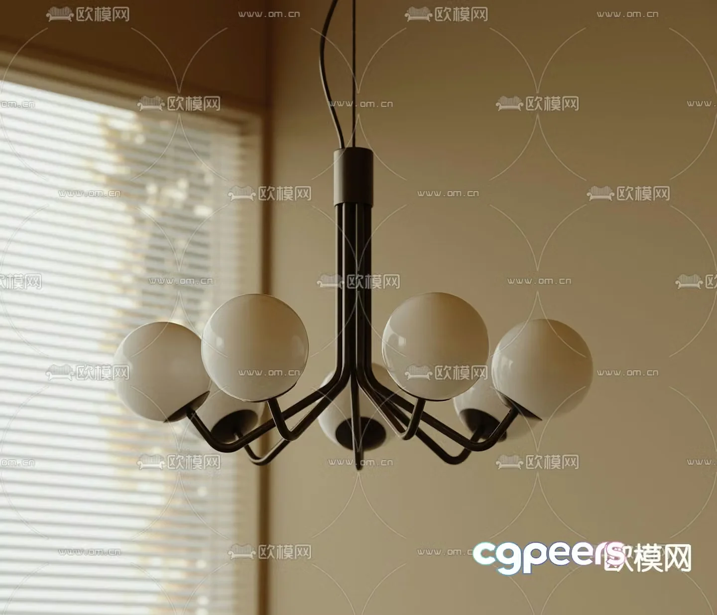 Medieval style chandelier multi-head chandelier 3D model
