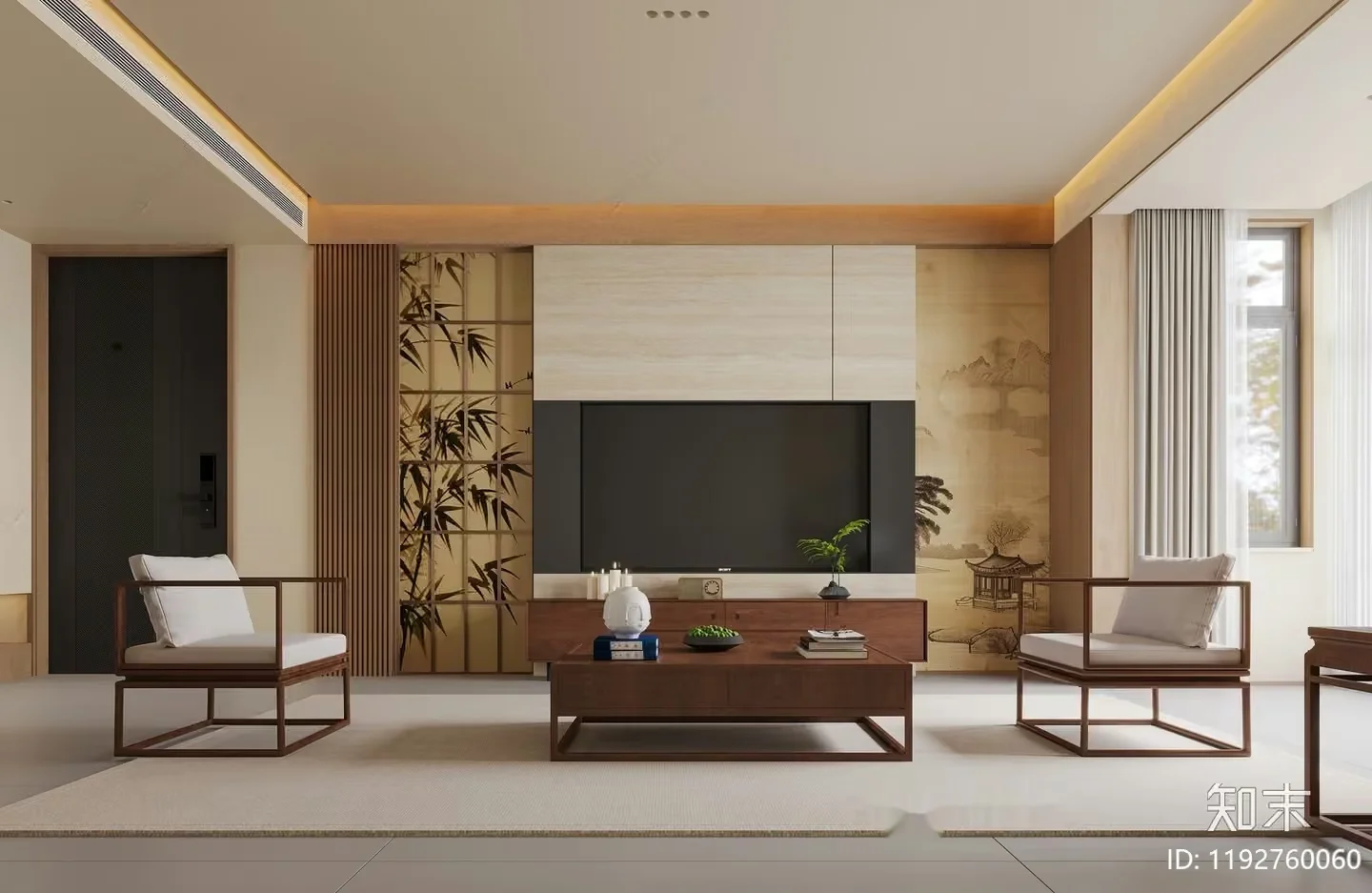 Modern Living Room 3D Model – 486 – CORONA Render