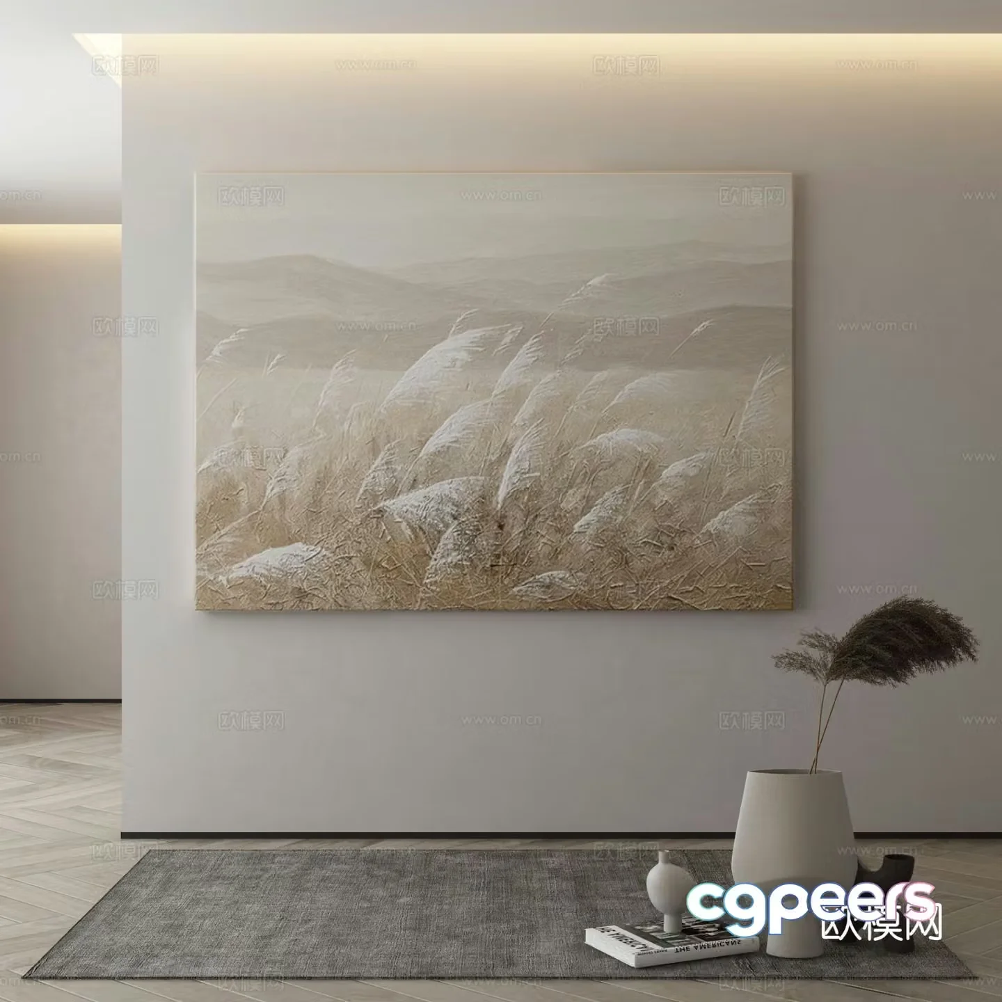 Modern landscape painting decorative painting 3d model