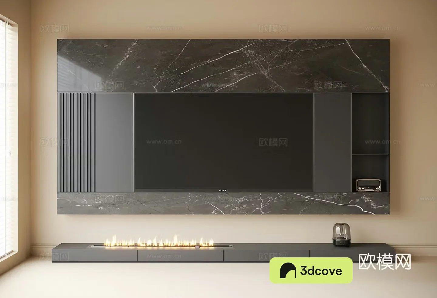 Modern TV background wall TV cabinet TV wall