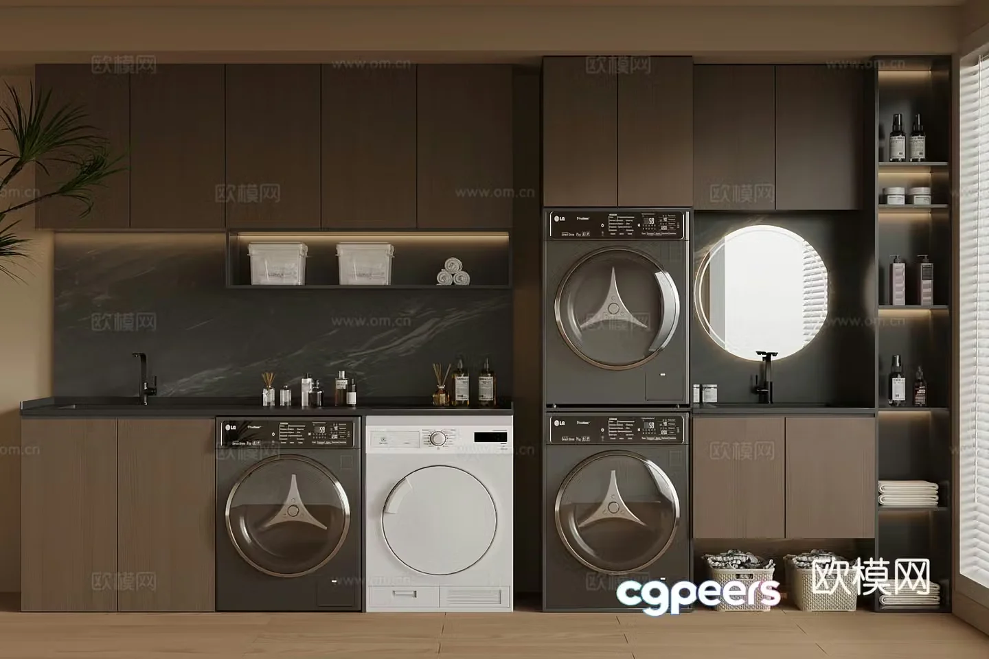 Modern Italian washing machine cabinet Toiletries Washing machine 3d model