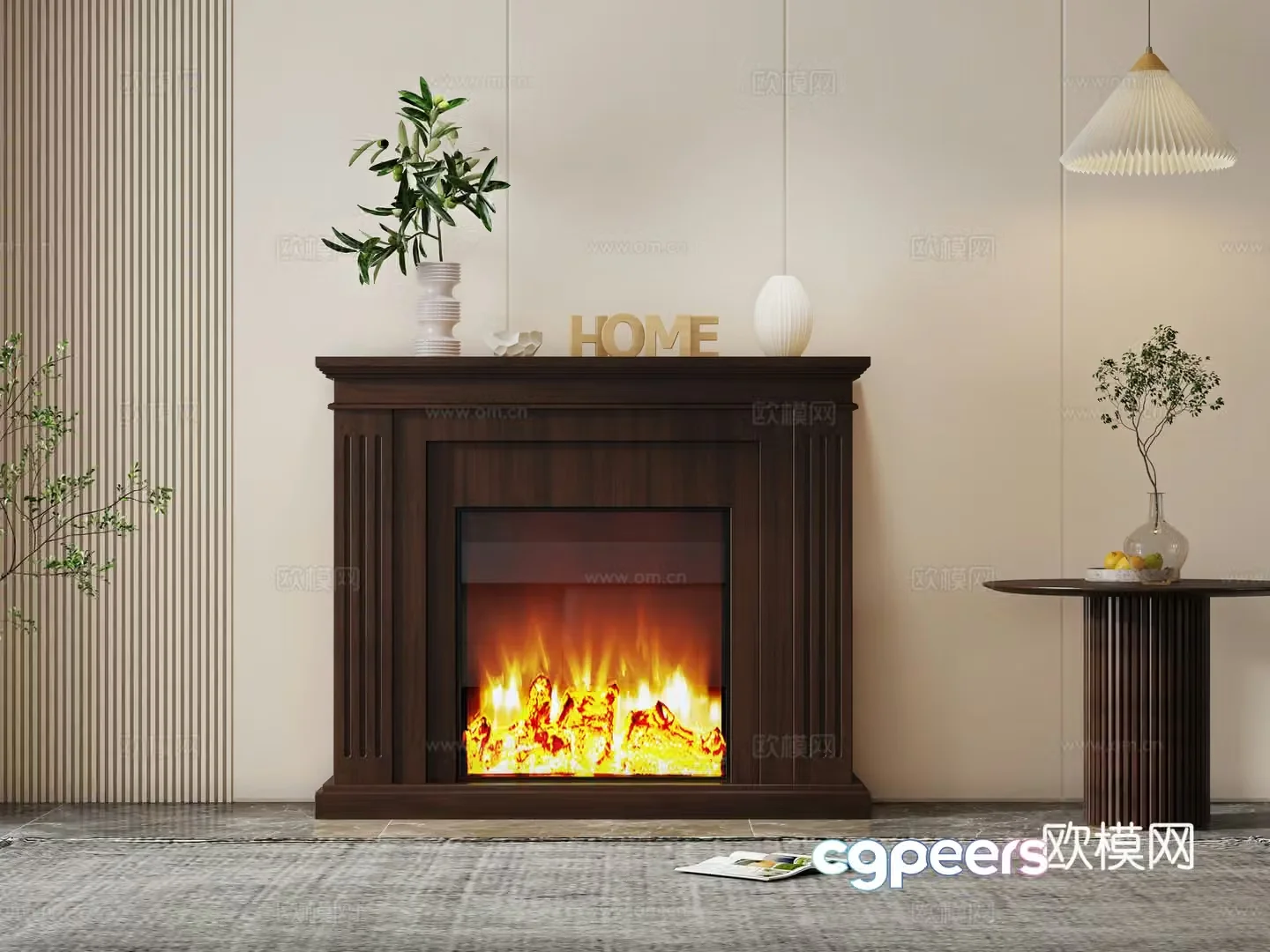 American fireplace 3d model