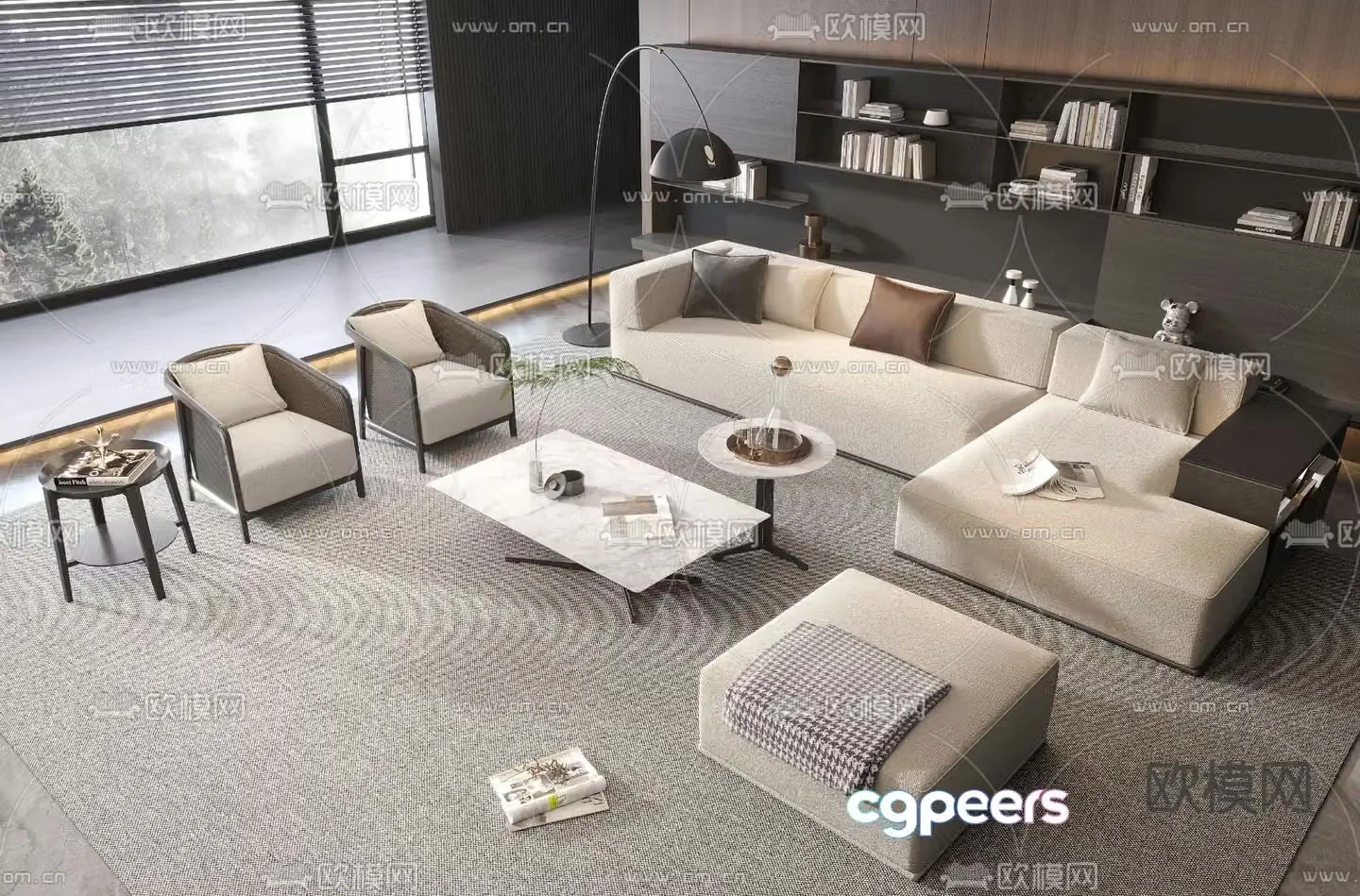 Flexform modular sofa 3d model