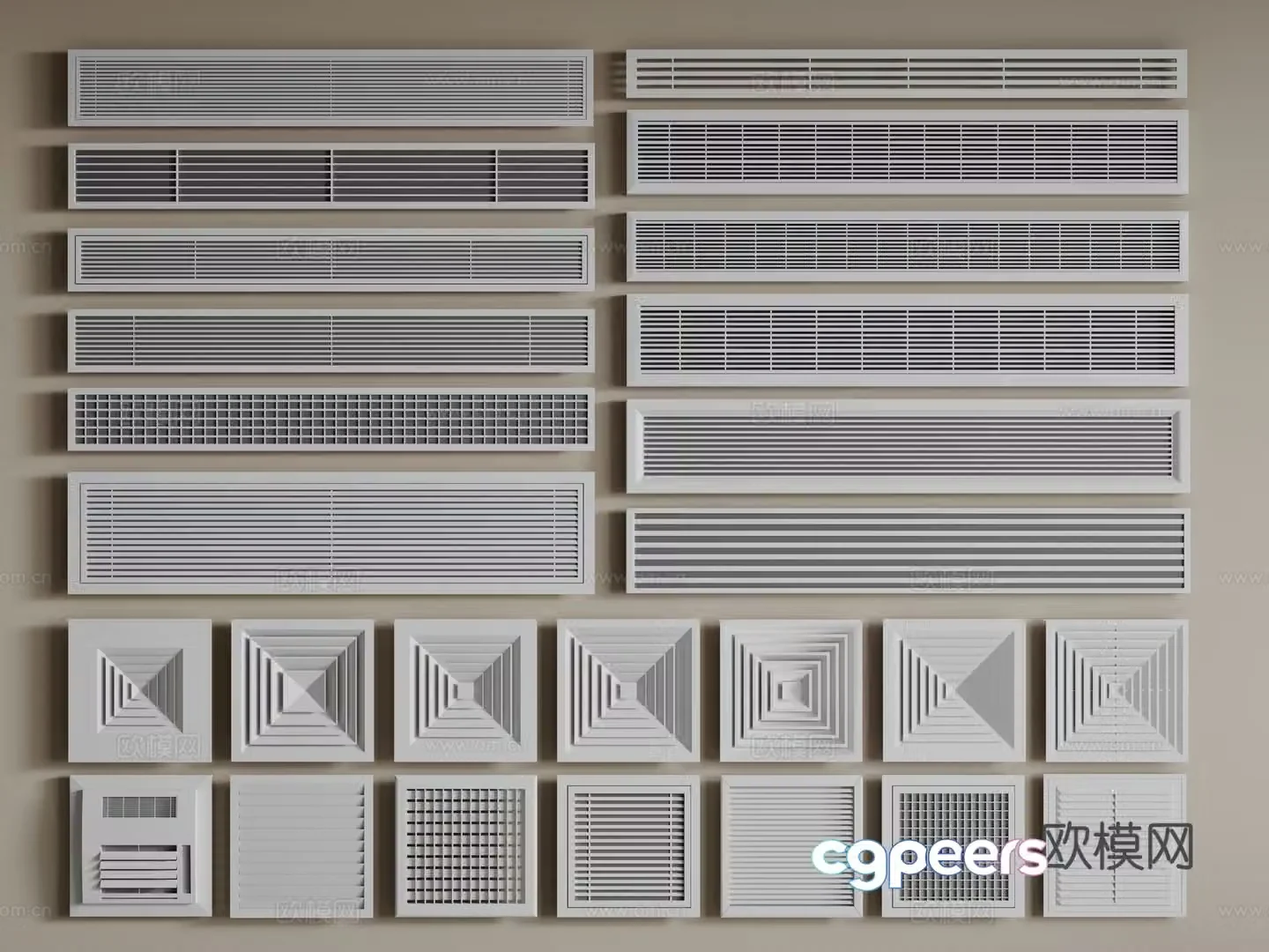 Modern central air conditioner Air conditioner air outlet 3D model