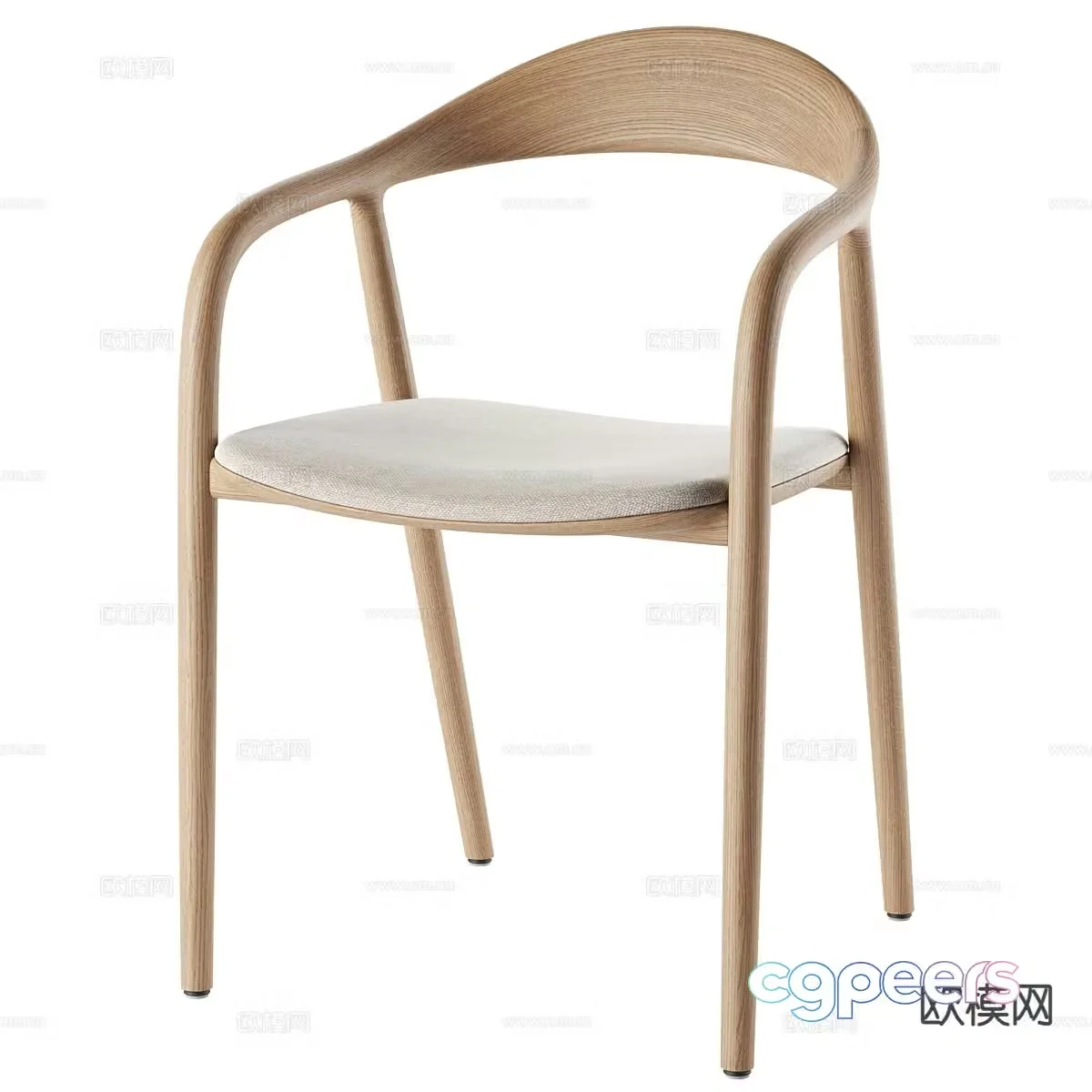 Log style chair single chair dining chair 3d model