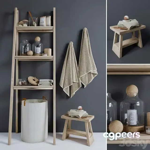 3ds Max Free – Bathroom decorative set # 8