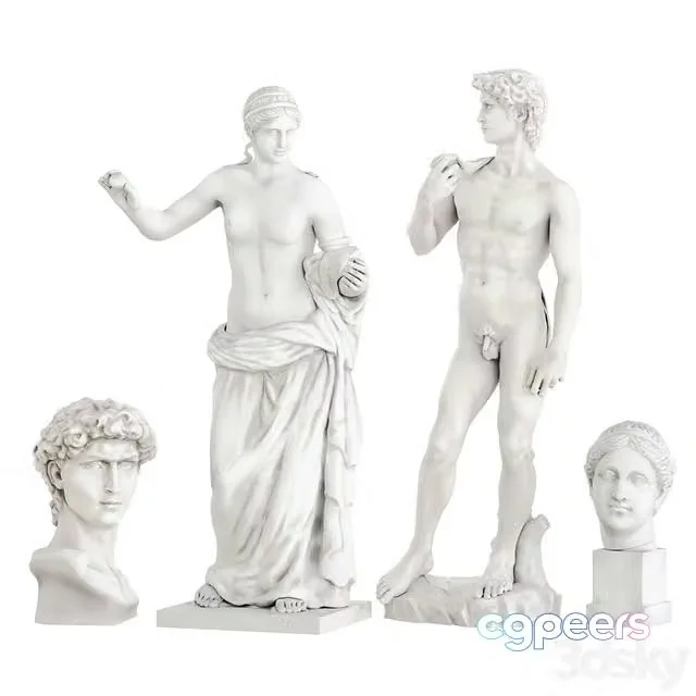 3ds Max Free – Statues of Aphrodite and David