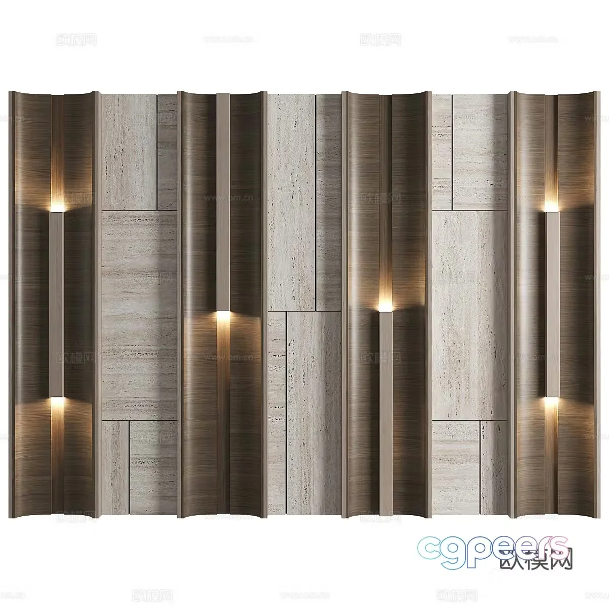 Modern Italian light luxury decorative wall panel 3D model