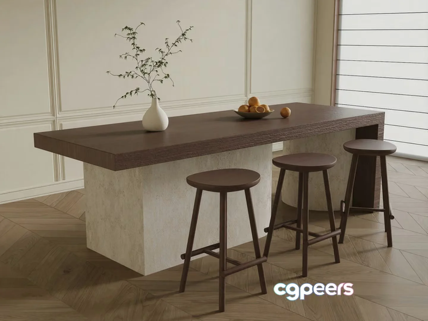Modern Kitchen Island 3D Model – 14610 – VRAY Render