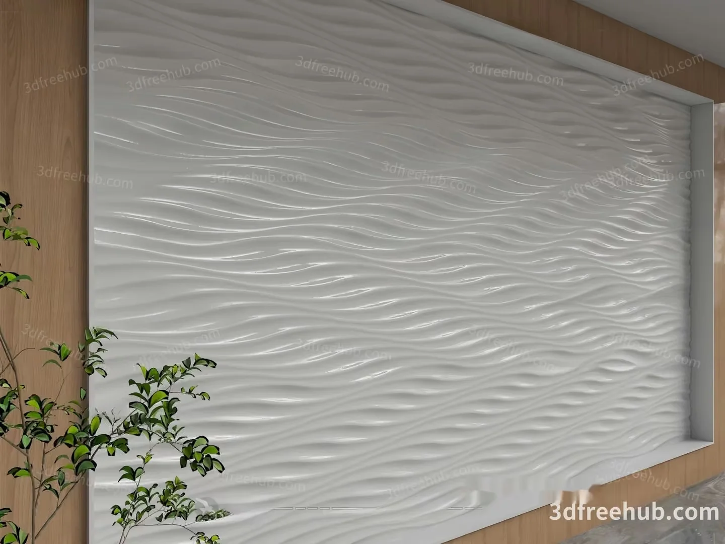 A Textured White Wall 3D Model – 18945 – VRAY Render