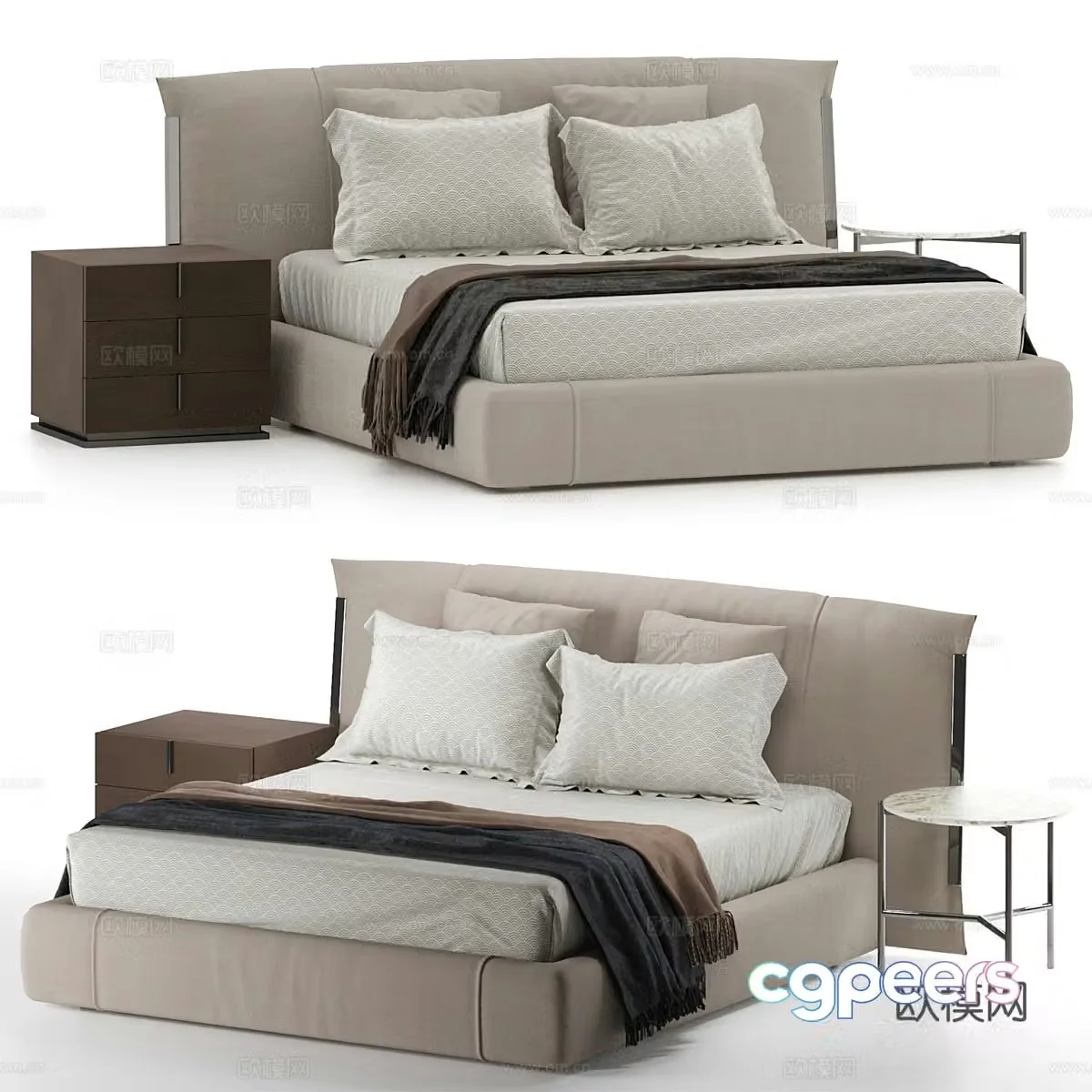 Double bed 3d model