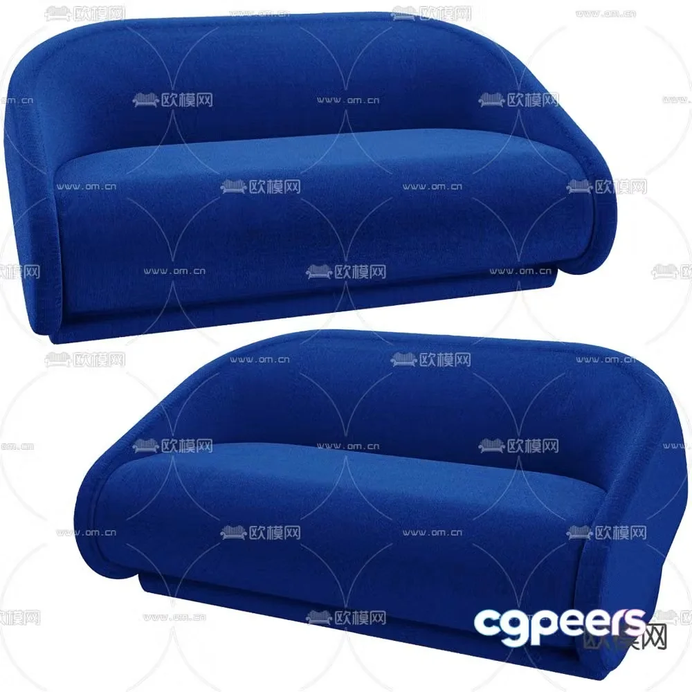 Prostoria blue sofa double sofa 3d model