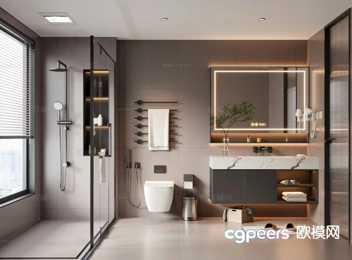 Modern bathroom bathroom toilet 3d model
