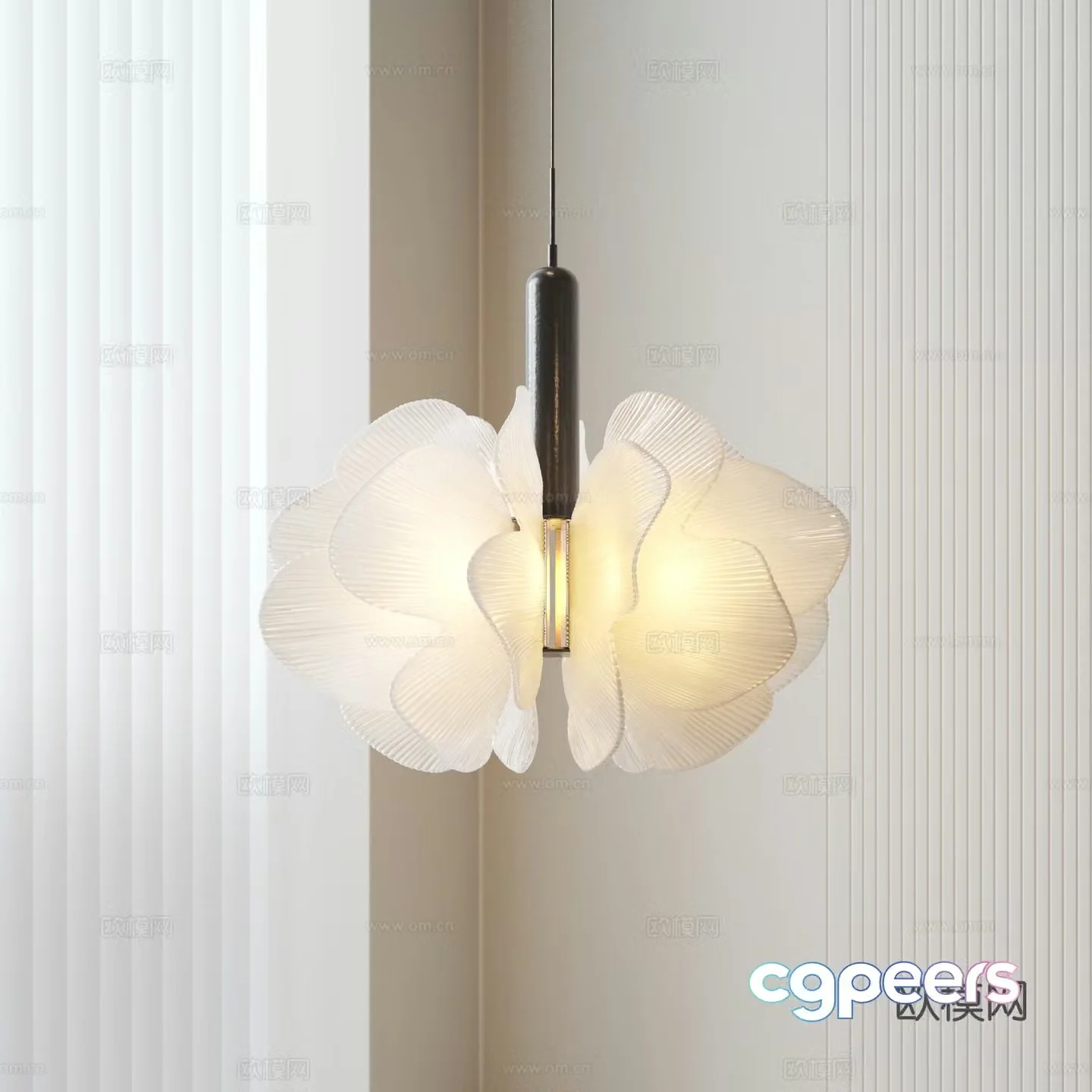 French romantic restaurant lights 3d model