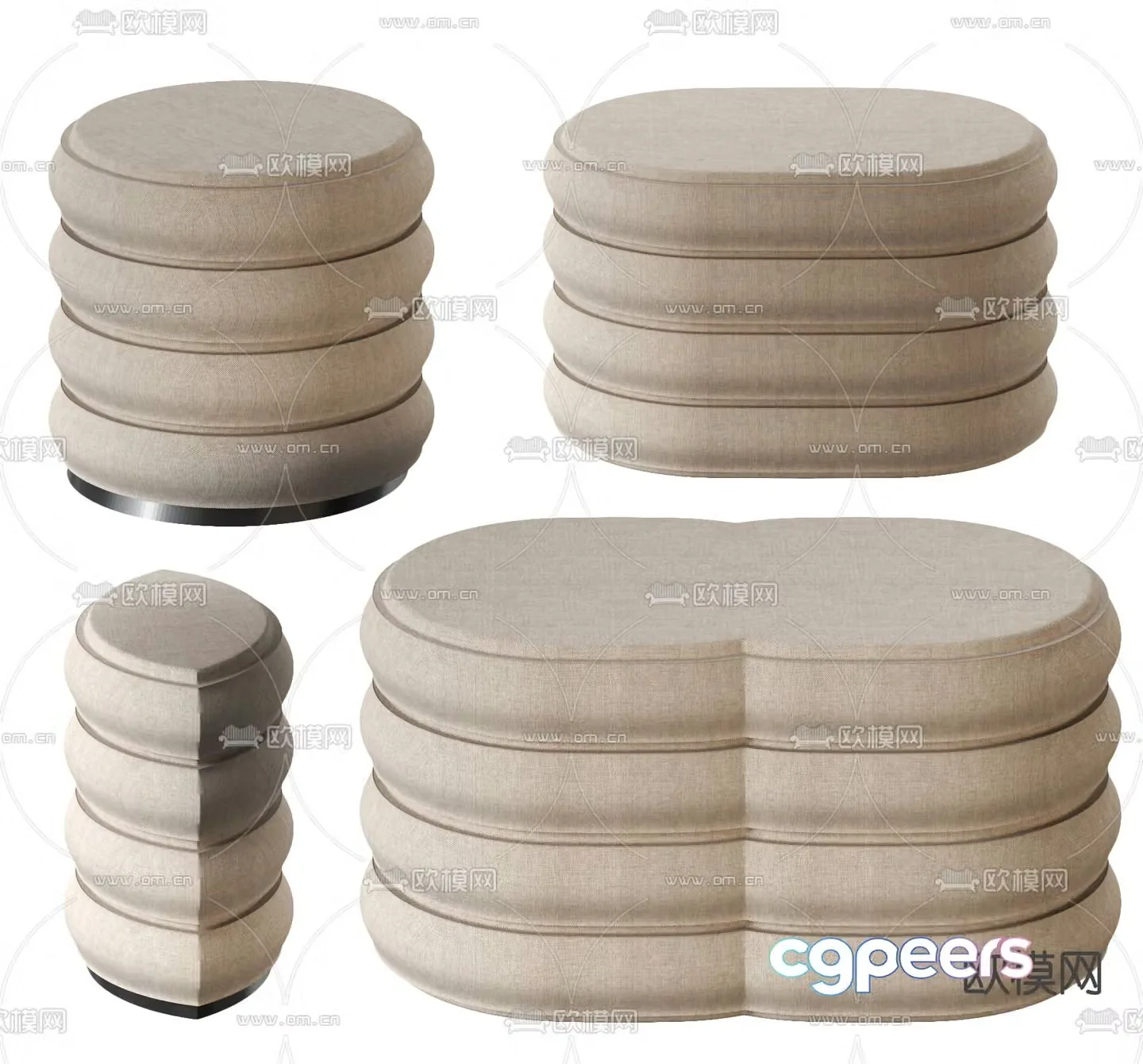 Wabi-sabi stool sofa stool shoe changing stool 3D model
